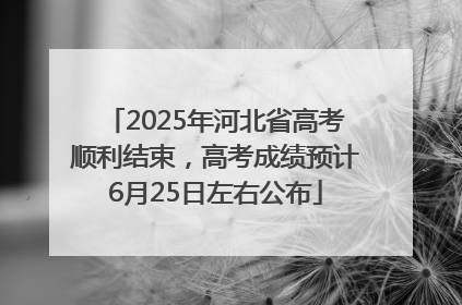2025年河北省高考顺利结束，高考成绩预计6月25日左右公布