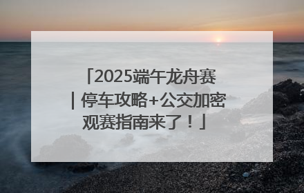 2025端午龙舟赛｜停车攻略+公交加密 观赛指南来了！