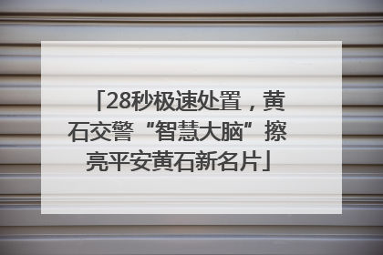 28秒极速处置，黄石交警“智慧大脑”擦亮平安黄石新名片