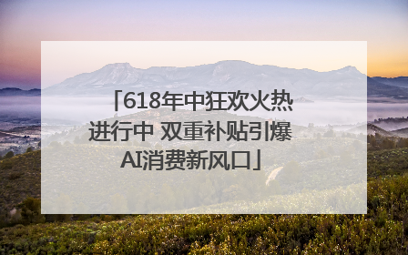618年中狂欢火热进行中 双重补贴引爆AI消费新风口