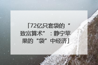 72亿只套袋的“致富算术”：静宁苹果的“袋”中经济