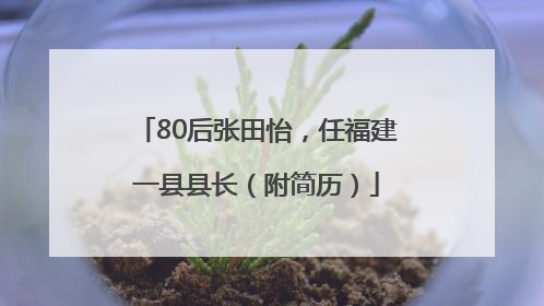 80后张田怡，任福建一县县长（附简历）