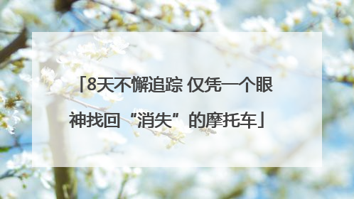 8天不懈追踪 仅凭一个眼神找回“消失”的摩托车