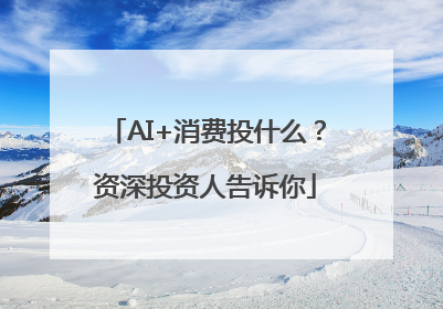 AI+消费投什么？资深投资人告诉你